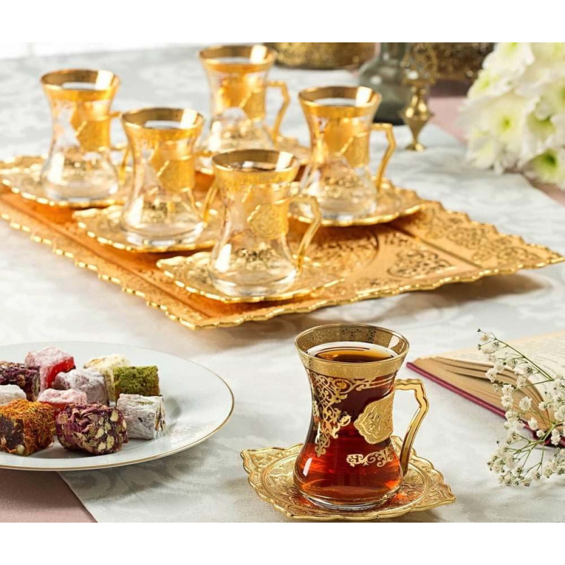 Arabic Tea Set For Six With Tray Kocgifts