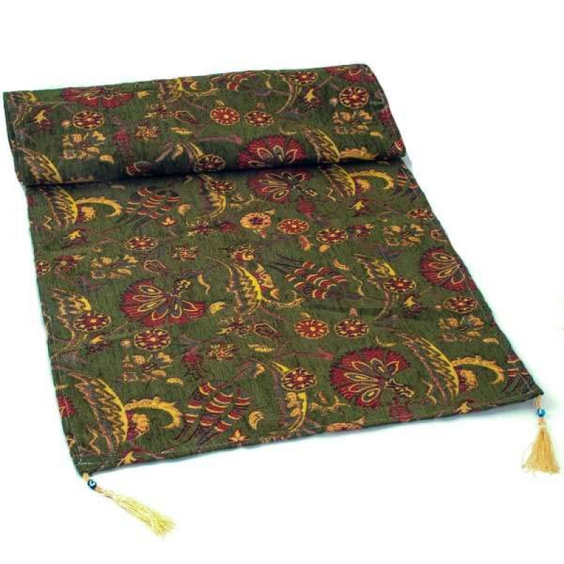 dark green table runner
