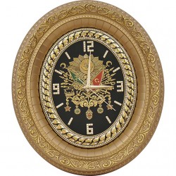 Gold Color Wall Clock With Ottoman Logo
