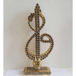 Gold Color Waw Alif Design Islamic Table Gift