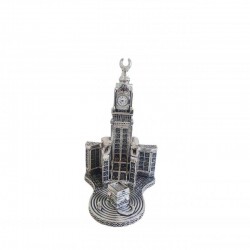 Silver Color Zamzam Tower And Kaaba Islamic Sculpture