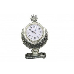 Silver Crystal Coated Islamic Table Clock