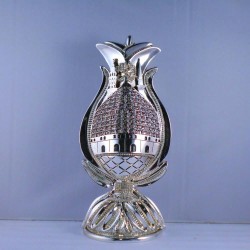 Tulip Design Esmaul Husna Graved Islamic Table Gift In Silver Color