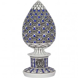 White Color Pine Cone Design Islamic Gift With Blue Stones
