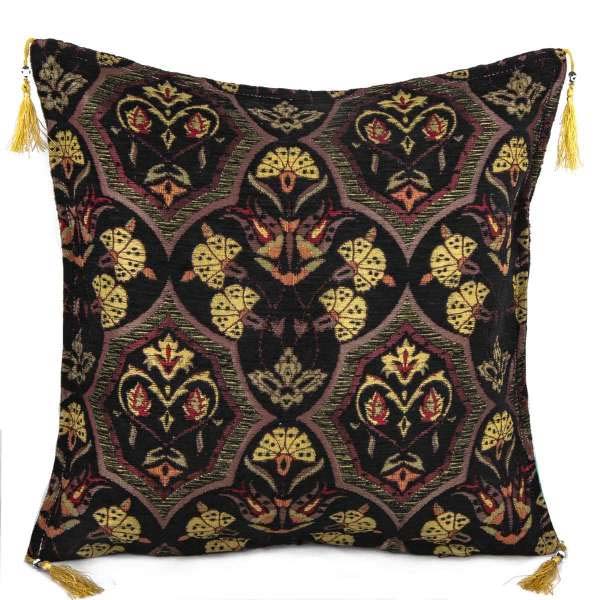 2x Black Color Floral Turkish Pillow Case 2255
