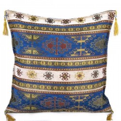 2x Blue-Cream Color Authentic Ottoman Pillow Case
