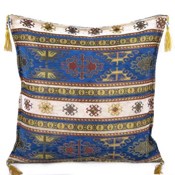 2x Blue-Cream Color Authentic Ottoman Pillow Case