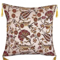 2x Cream Color Tulip Design Turkish Pillow Case