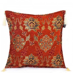 2x Orange Handmade Turkish Kilim Pillow Case Tulip Design