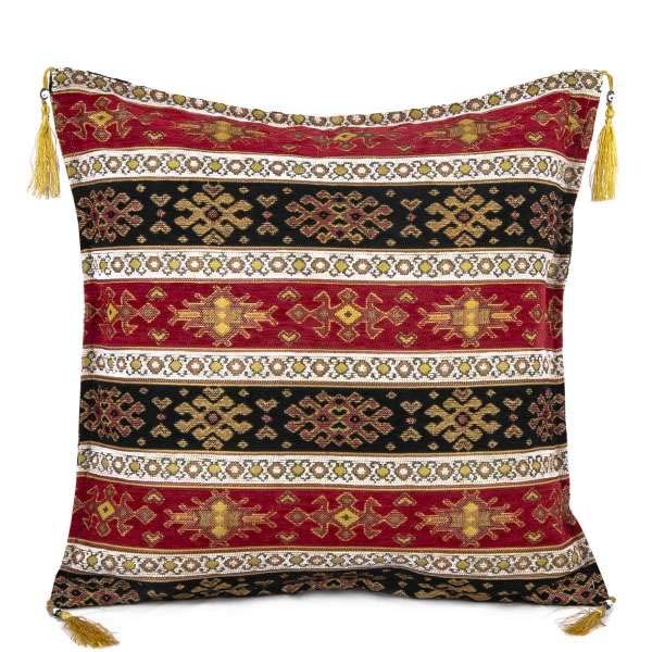 2x Red - Black Color Turkish Pillow Case Set 