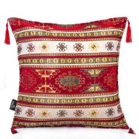 2x Red - Cream Color  Ethnic Turkish Cushion Case