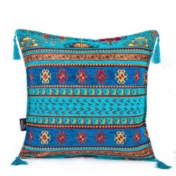 2x Turquois - Blue Turkish Kilim Pillow Case