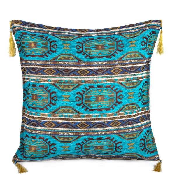 2x Turquoisse Color Kilim Pattern Turkish Pillow Case Set 2265