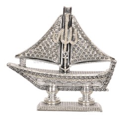 Crystal Coated Name Of Allah Ship Design Silver  Islamic Sculpture 