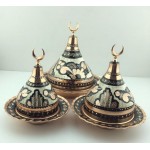 New  Model %100 Hand Paint Decorative Copper Snack Bowl With Lid