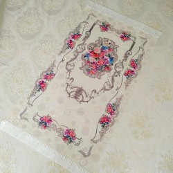 Ahsen Luxury Floral Design Soft Plush Prayer Mat