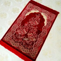 Bigger Size Red Color Luxury Extra Soft Prayer Mat