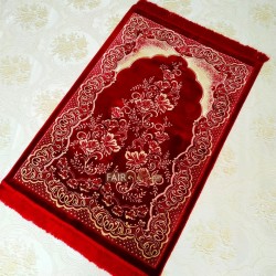 Bigger Size Red Color Luxury Extra Soft Prayer Mat