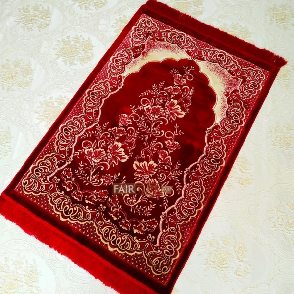 Bigger Size Red Color Luxury Extra Soft Prayer Mat