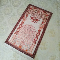 Brown Color Luxury Floral Design Soft Plush Prayer Mat
