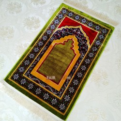 Green Color Luxury Weaving Rug Prayer Mat