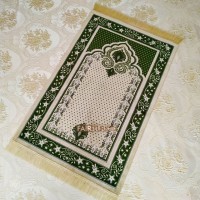 Green Color Soft Plush Muslim Prayer Mat