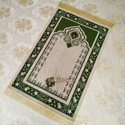 Green Color Soft Plush Muslim Prayer Mat
