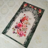 Green Luxury Floral Design Soft Plush Prayer Mat