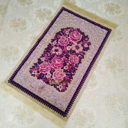 Pink Roses Design Soft Plush Prayer Mat
