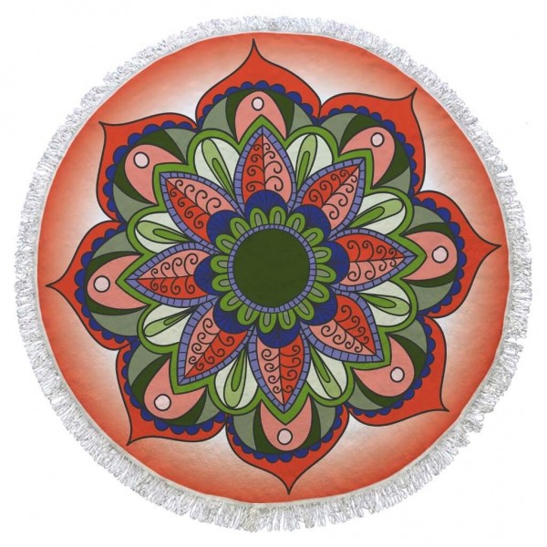 Authentic Turkish Round Beach Towel Digital Printed