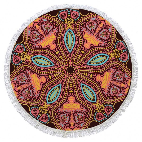 Boho  Design Tapestry - Round Beach Towel %100 Cotton