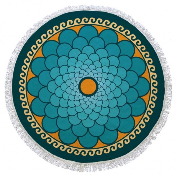 Circular Beach Towel %100 Turkish Cotton