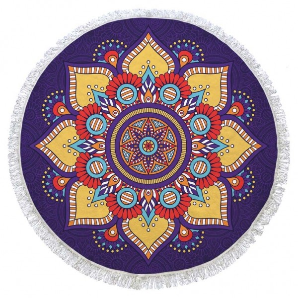 Full Cotton Round Turkish Beach Towel