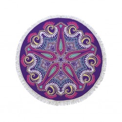 Hippie Tapestry Round Beach Towel %100 Cotton