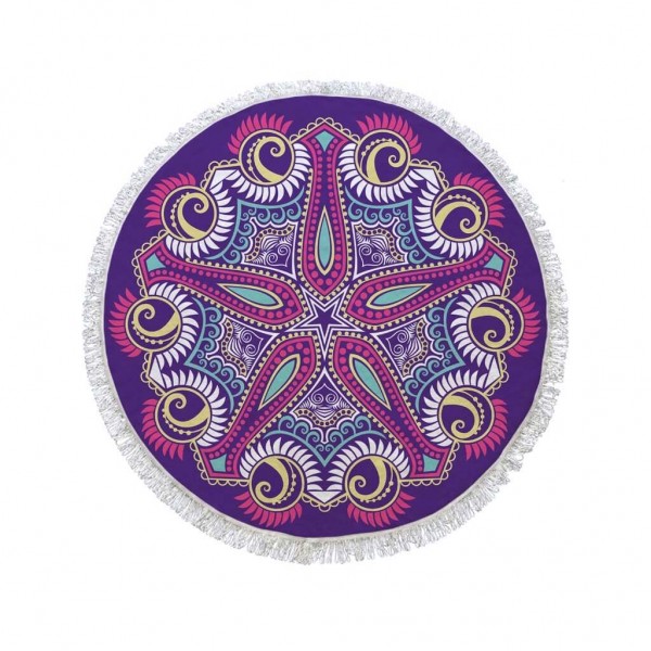 Hippie Tapestry Round Beach Towel %100 Cotton