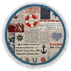 Sailor Design Beach Towel %100 Turkish Cotton
