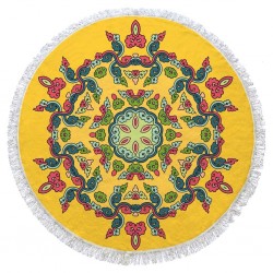 Yellow Mandala Beach Towel %100 Cotton