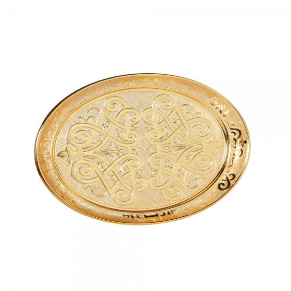 Authentic Oval Gold Color Ottoman Style Tray
