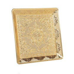 Authentic Square Gold Color Turkish Tray
