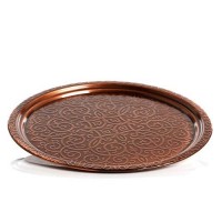 Copper Plated  Large Ottoman Serving Tray  35 cm