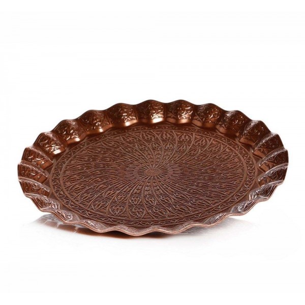 Copper Plated  Ottoman Serving Tray  25 cm