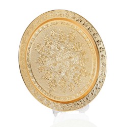 Gold Color Round Turkish Serving Tray