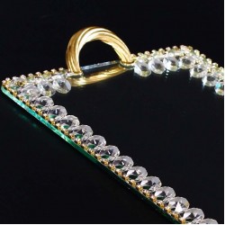 Golden Rectangle Mirror Vanity Ottoman Serving Tray