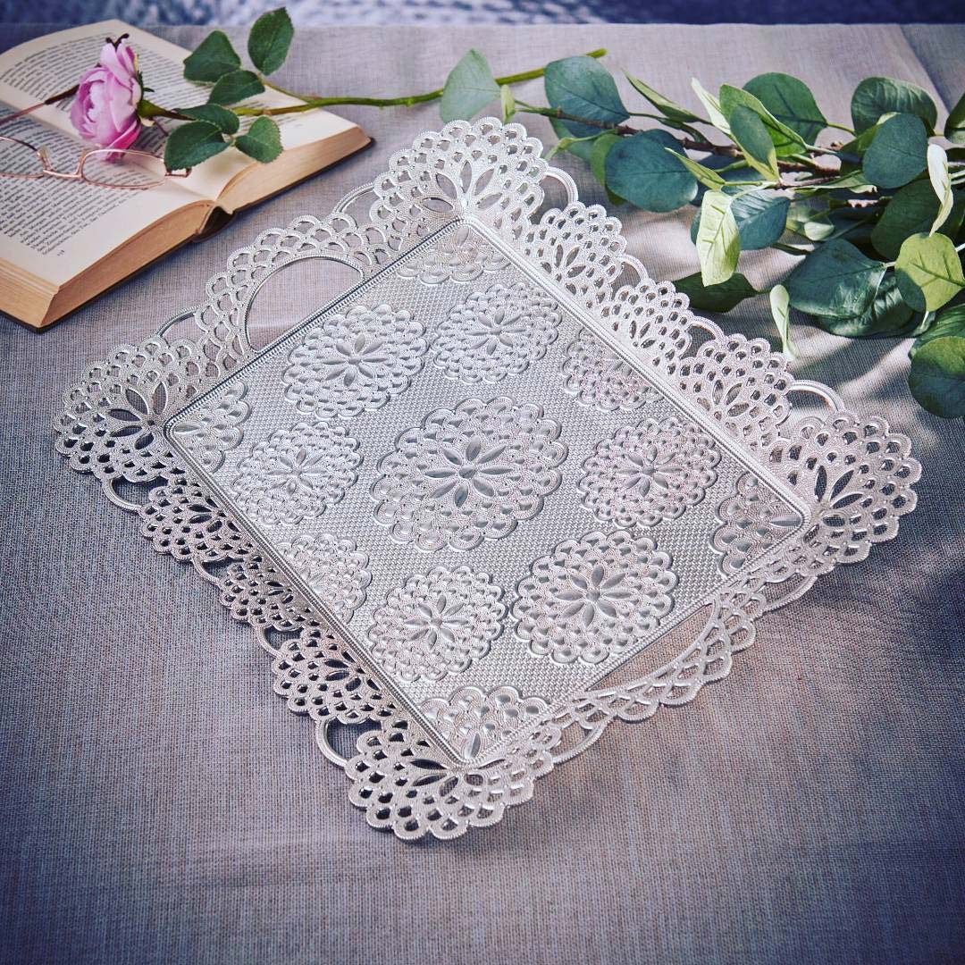Latest Silver Middle Eastern Tea Serving Tray KocGifts