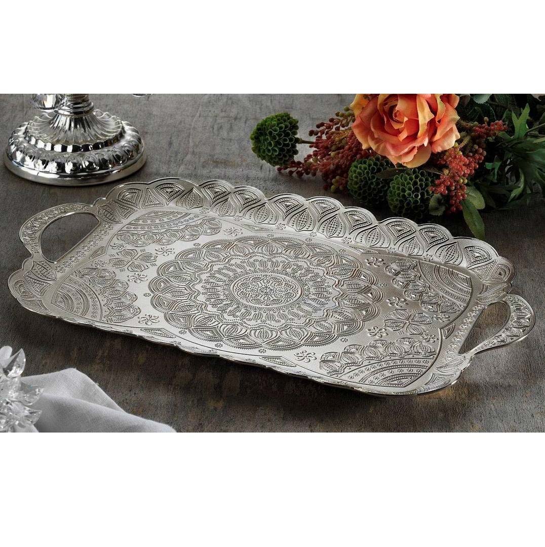Latest Silver Turkish Tea Serving Tray KocGifts