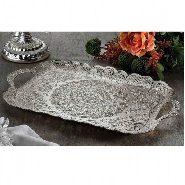 Latest Silver Turkish Tea Serving Tray