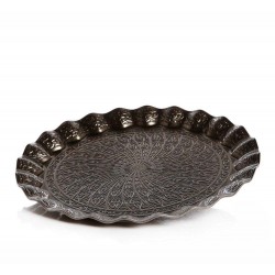 Ottoman Round Decorative Tray Antique Drawn 25 cm