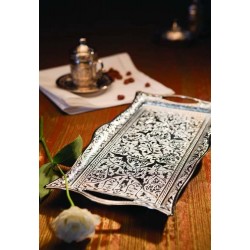 Silver Plated  Decorative Ottoman Serving Tray