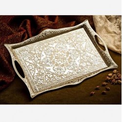 Silver Plated Turkish Style Tea Tray