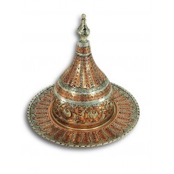 %100 Handmade Copper Ottoman Style Snack Bowl With Lid